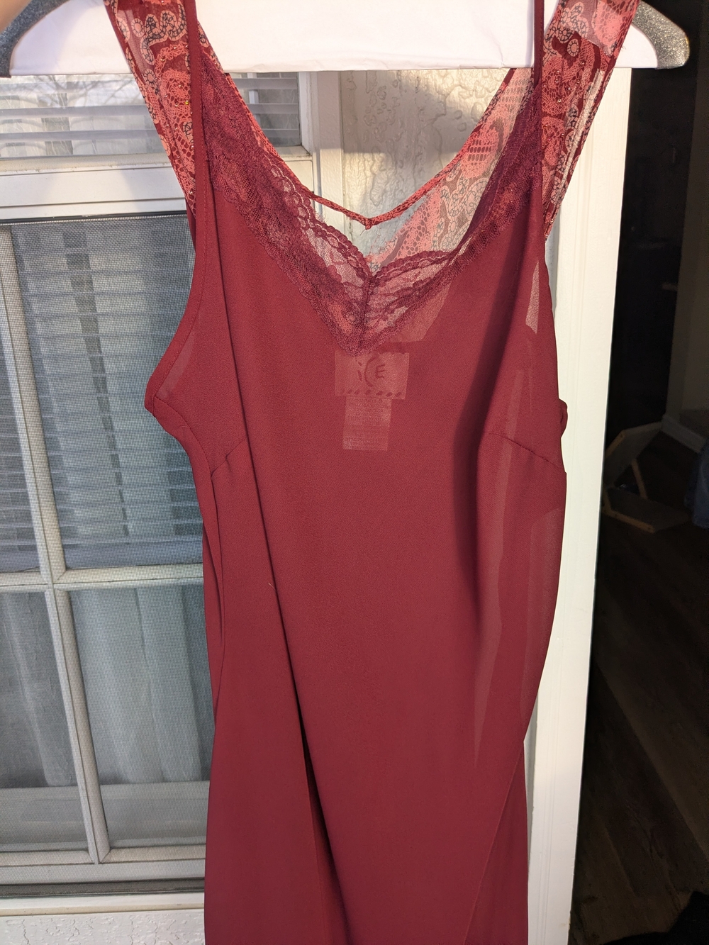 Ice Coral Pink and Navy Paisley Maxi Dress - Picture 5 of 6